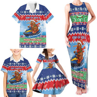 New Zealand Christmas Family Matching Tank Maxi Dress and Hawaiian Shirt Funny Jet Ride Kiwi Xmas - Polynesian Pride
