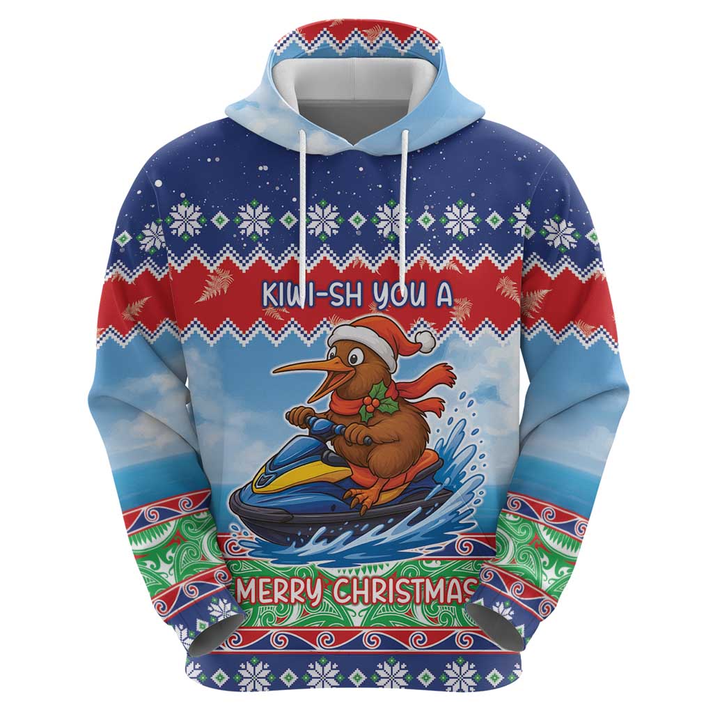 New Zealand Christmas Hoodie Funny Jet Ride Kiwi Xmas - Polynesian Pride
