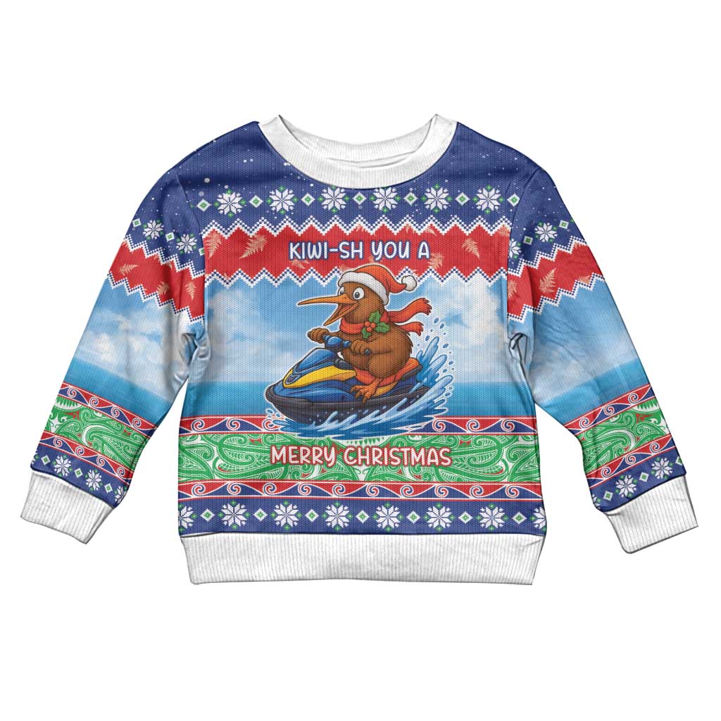 New Zealand Christmas Kid Ugly Christmas Sweater Funny Jet Ride Kiwi Xmas - Polynesian Pride