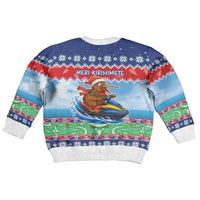 New Zealand Christmas Kid Ugly Christmas Sweater Funny Jet Ride Kiwi Xmas - Polynesian Pride