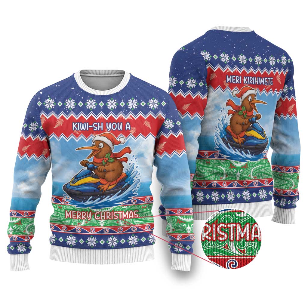 New Zealand Christmas Ugly Christmas Sweater Funny Jet Ride Kiwi Xmas - Polynesian Pride