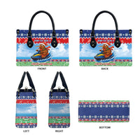 New Zealand Christmas Leather Bag Funny Jet Ride Kiwi Xmas - Polynesian Pride