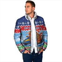 New Zealand Christmas Padded Jacket Funny Jet Ride Kiwi Xmas - Polynesian Pride