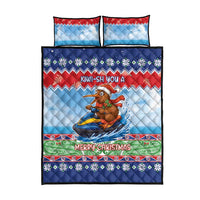 New Zealand Christmas Quilt Bed Set Funny Jet Ride Kiwi Xmas - Polynesian Pride