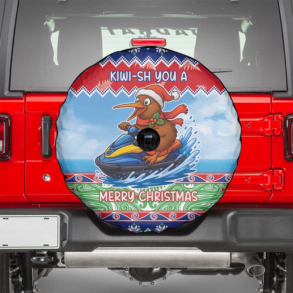 New Zealand Christmas Spare Tire Cover Funny Jet Ride Kiwi Xmas - Polynesian Pride