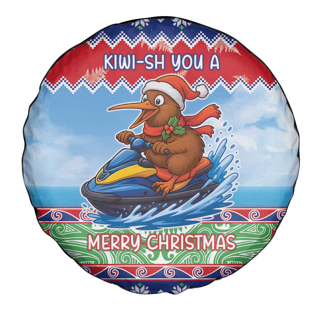 New Zealand Christmas Spare Tire Cover Funny Jet Ride Kiwi Xmas - Polynesian Pride