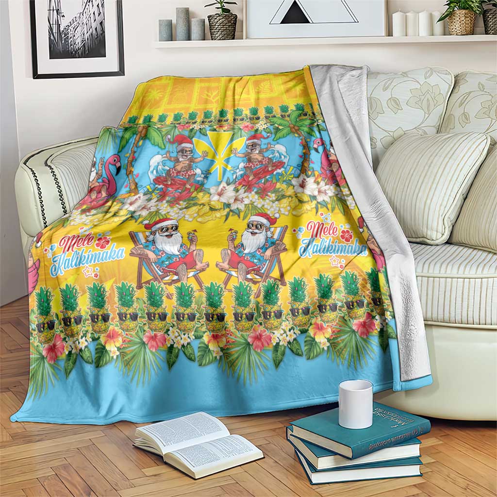 Hawaii Christmas Blanket Mele Kalikimaka Tropical Vibes - Polynesian Pride