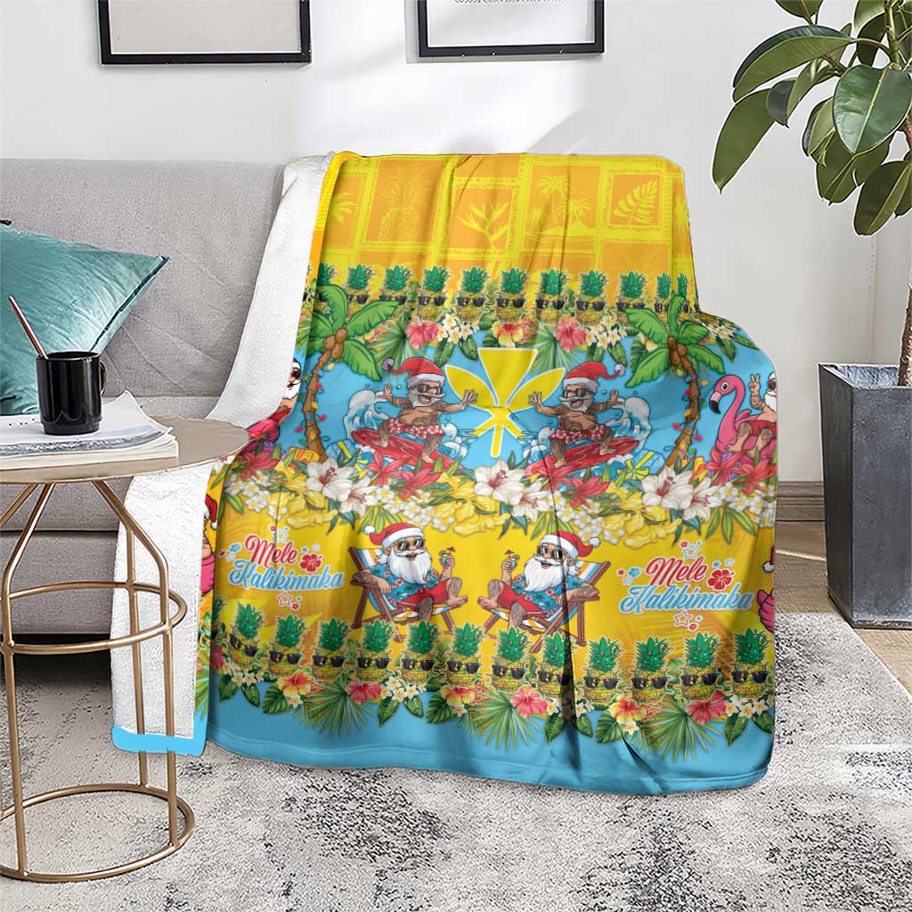 Hawaii Christmas Blanket Mele Kalikimaka Tropical Vibes - Polynesian Pride