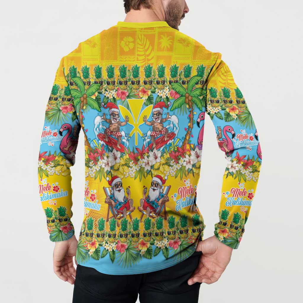 Hawaii Christmas Button Sweatshirt Mele Kalikimaka Tropical Vibes - Polynesian Pride