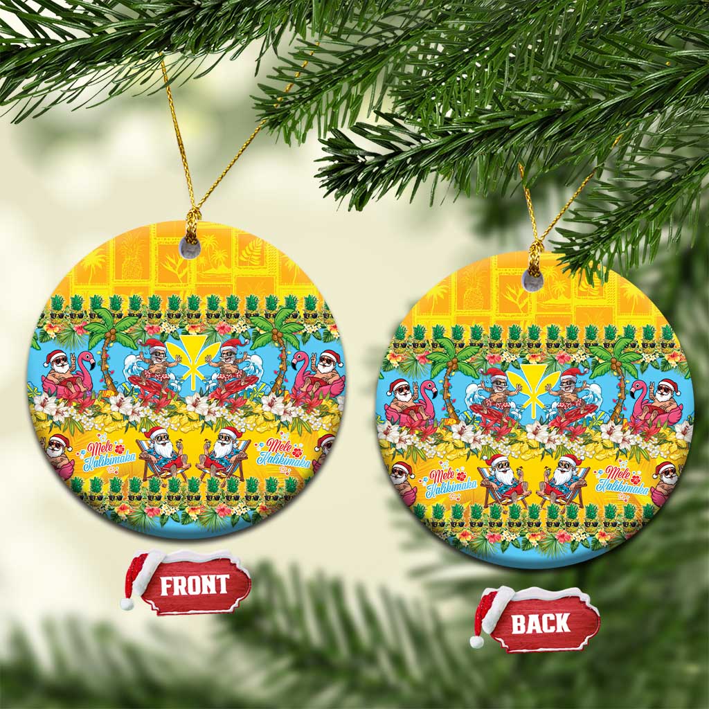 Hawaii Christmas Ceramic Ornament Mele Kalikimaka Tropical Vibes - Polynesian Pride
