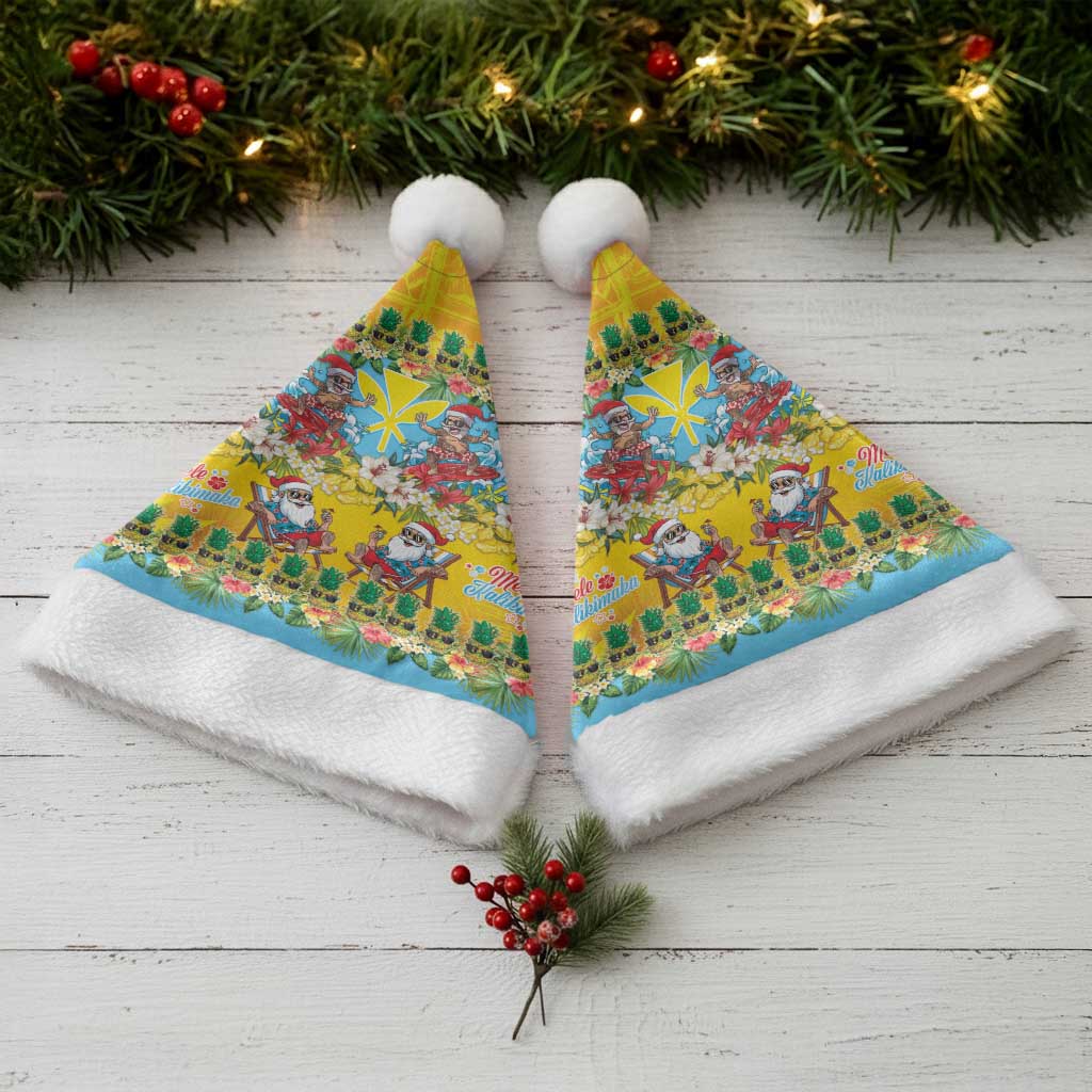 Hawaii Christmas Santa Hat Mele Kalikimaka Tropical Vibes - Polynesian Pride