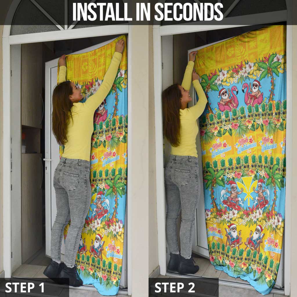 Hawaii Christmas Door Cover Mele Kalikimaka Tropical Vibes - Polynesian Pride
