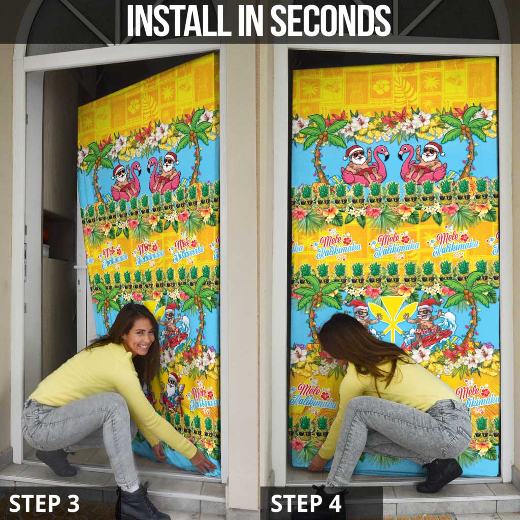 Hawaii Christmas Door Cover Mele Kalikimaka Tropical Vibes - Polynesian Pride