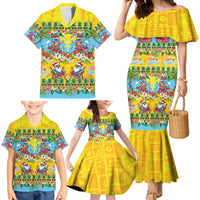 Hawaii Christmas Family Matching Mermaid Dress and Hawaiian Shirt Mele Kalikimaka Tropical Vibes - Polynesian Pride