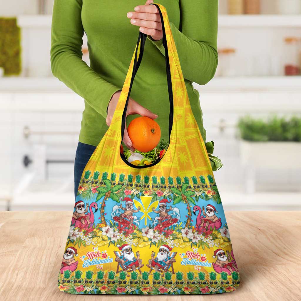 Hawaii Christmas Grocery Bag Mele Kalikimaka Tropical Vibes - Polynesian Pride
