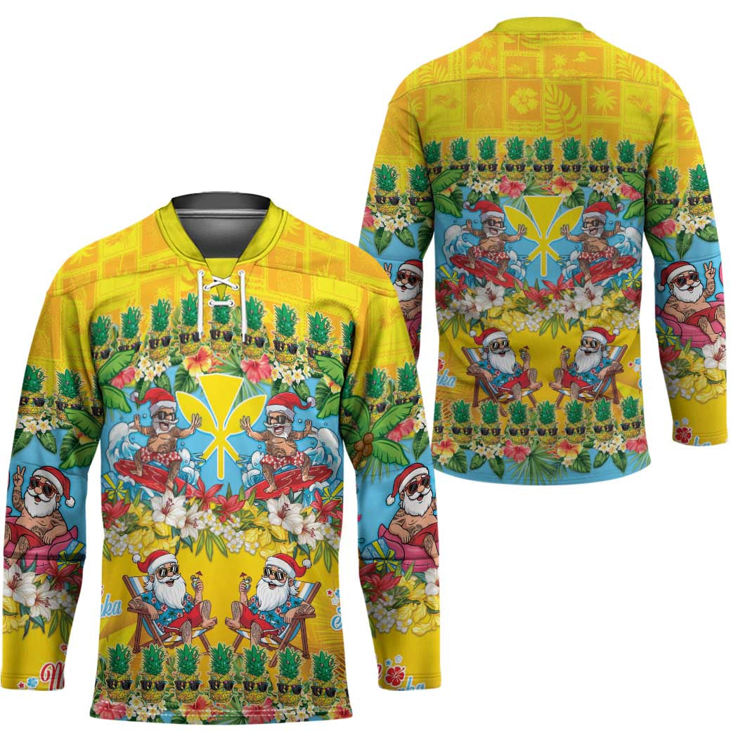 Hawaii Christmas Hockey Jersey Mele Kalikimaka Tropical Vibes - Polynesian Pride