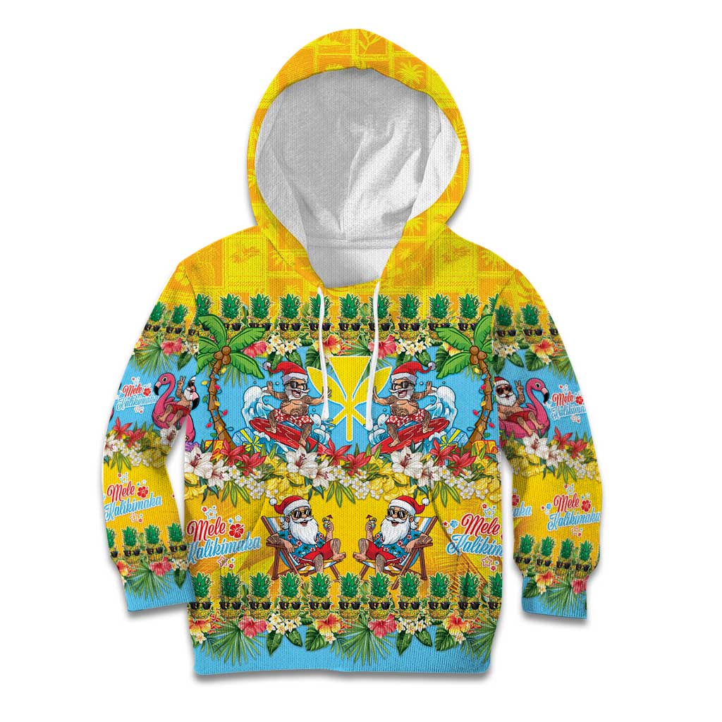 Hawaii Christmas Kid Hoodie Mele Kalikimaka Tropical Vibes - Polynesian Pride