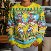 Hawaii Christmas Kid Ugly Christmas Sweater Mele Kalikimaka Tropical Vibes - Polynesian Pride