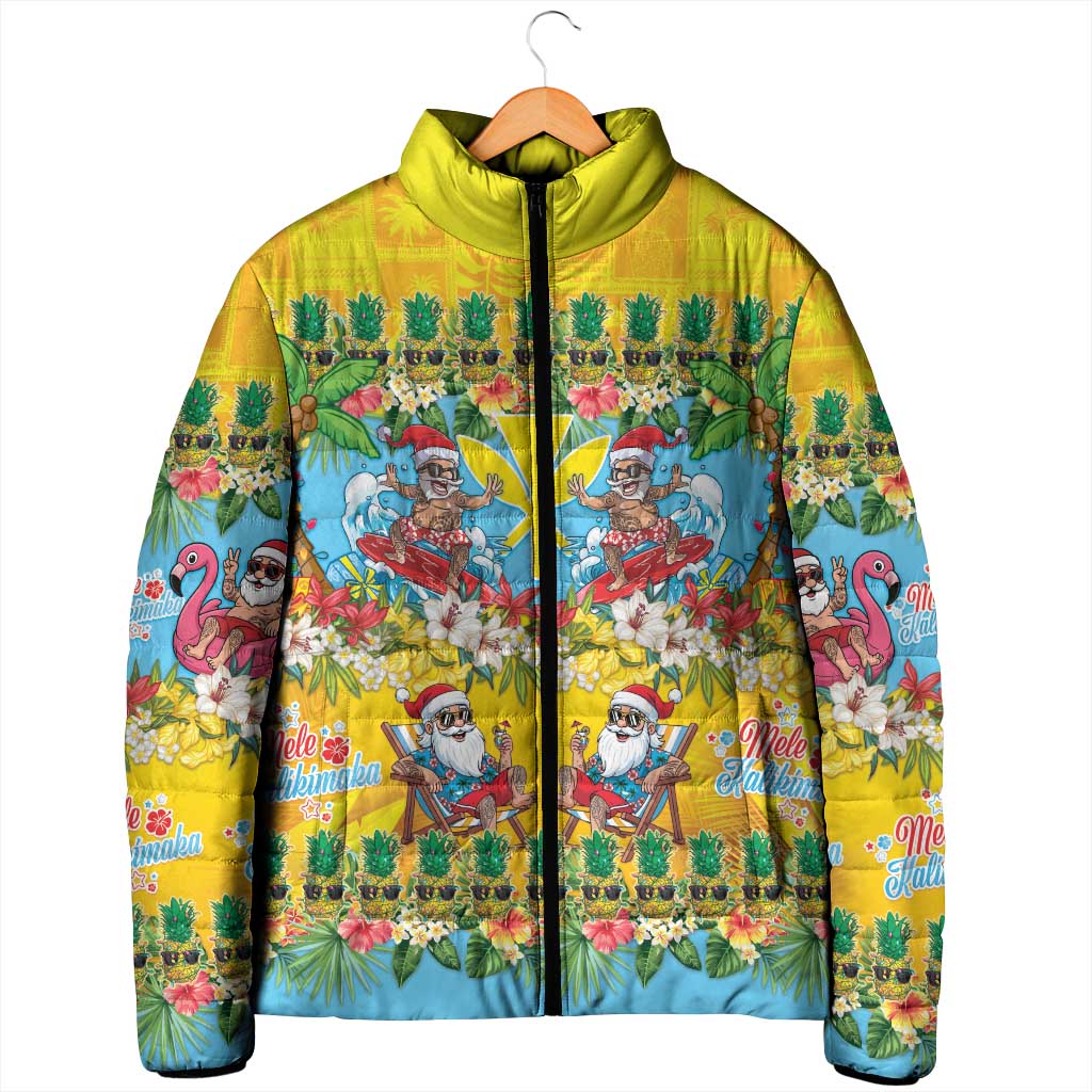 Hawaii Christmas Padded Jacket Mele Kalikimaka Tropical Vibes - Polynesian Pride