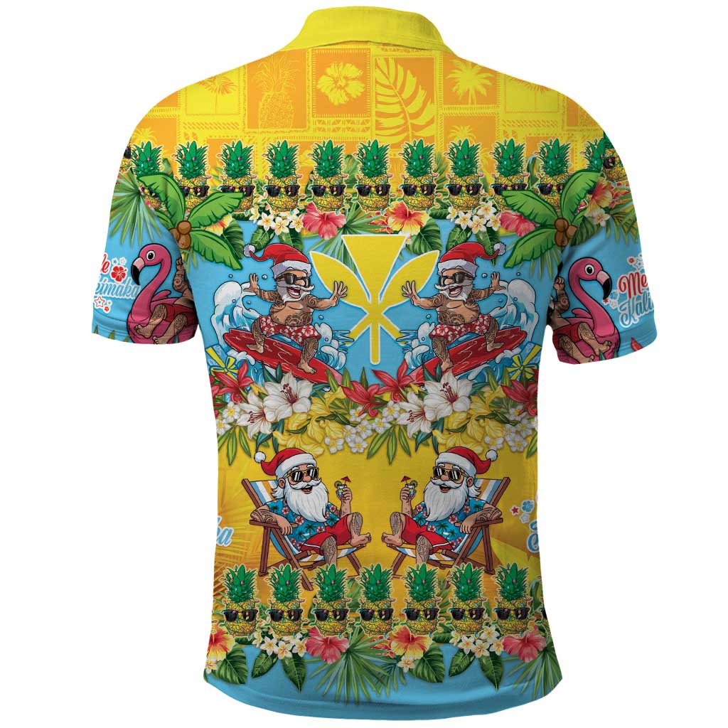 Hawaii Christmas Polo Shirt Mele Kalikimaka Tropical Vibes - Polynesian Pride