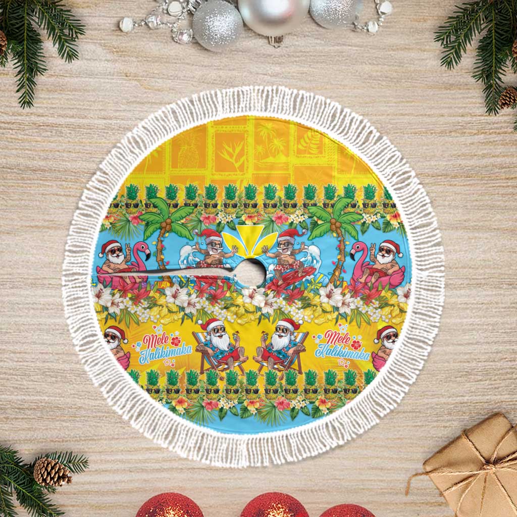 Hawaii Christmas Tree Skirt Mele Kalikimaka Tropical Vibes - Polynesian Pride