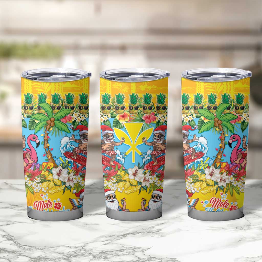 Hawaii Christmas Tumbler Cup Mele Kalikimaka Tropical Vibes - Polynesian Pride