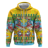 Hawaii Christmas Zip Hoodie Mele Kalikimaka Tropical Vibes - Polynesian Pride