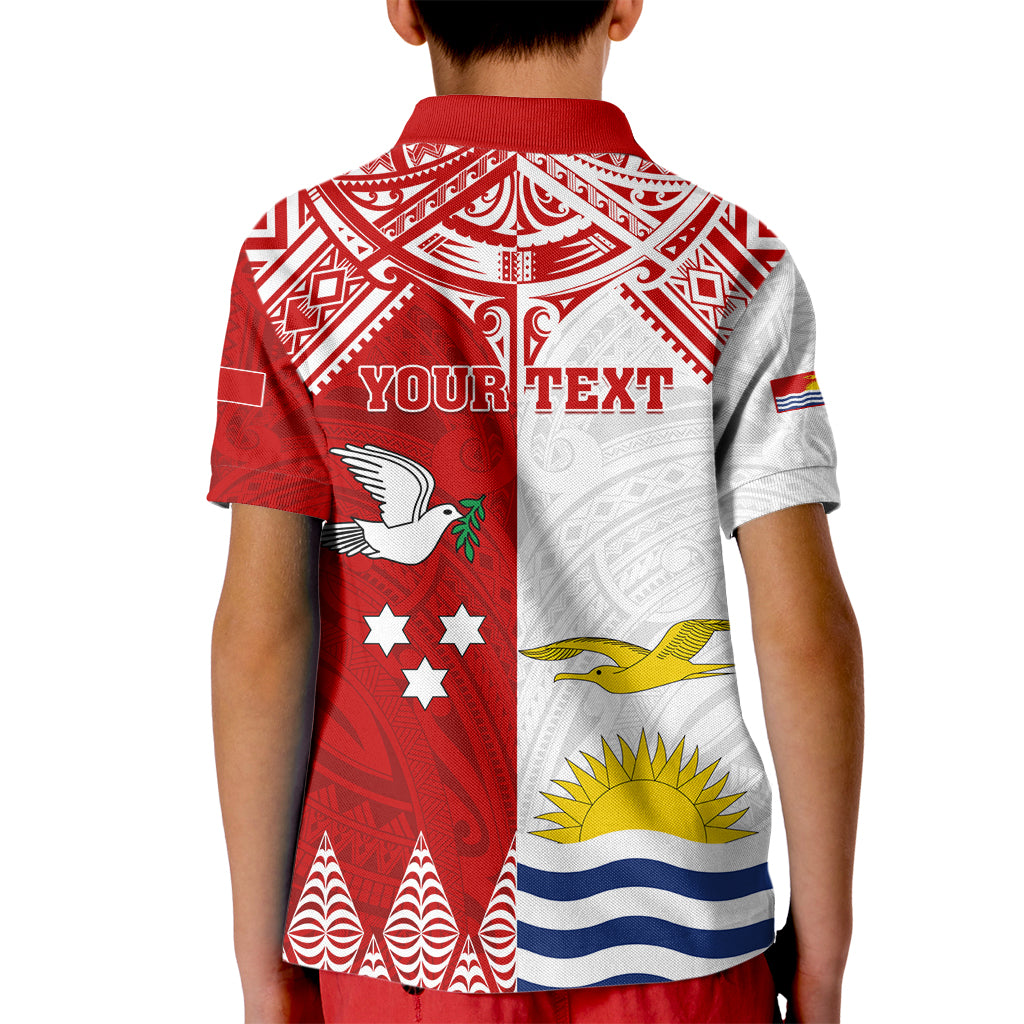 Personalised Tonga And Kiribati Kid Polo Shirt Coat Of Arms Polynesian Pattern LT05 - Polynesian Pride