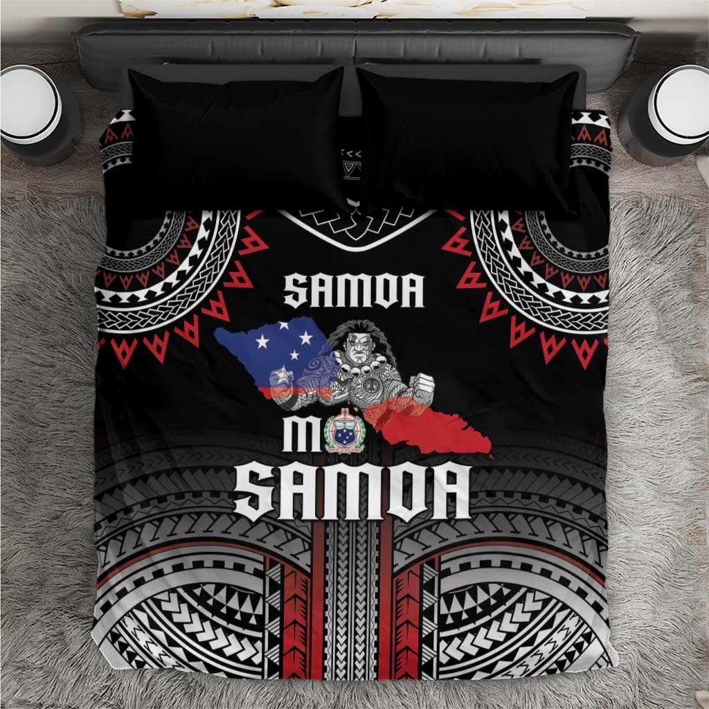 Samoa Black Saturday Bedding Set Samoan Warrior Tribal Pattern