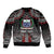 Personalised Samoa Black Saturday Bomber Jacket Samoan Warrior Tribal Pattern