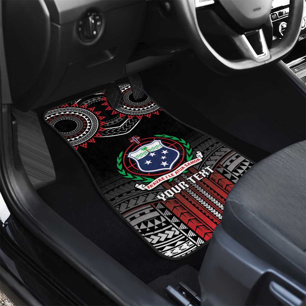 Samoa Black Saturday Car Mats Samoan Warrior Tribal Pattern