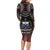 Personalised Samoa Black Saturday Family Matching Long Sleeve Bodycon Dress and Hawaiian Shirt Samoan Warrior Tribal Pattern