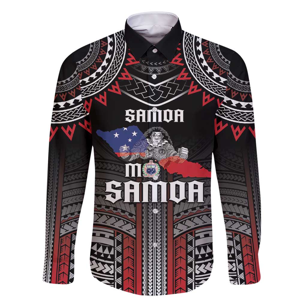 Personalised Samoa Black Saturday Family Matching Short Sleeve Bodycon Dress and Hawaiian Shirt Samoan Warrior Tribal Pattern