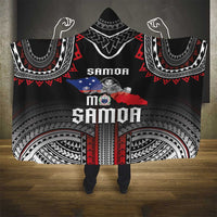 Samoa Black Saturday Hooded Blanket Samoan Warrior Tribal Pattern