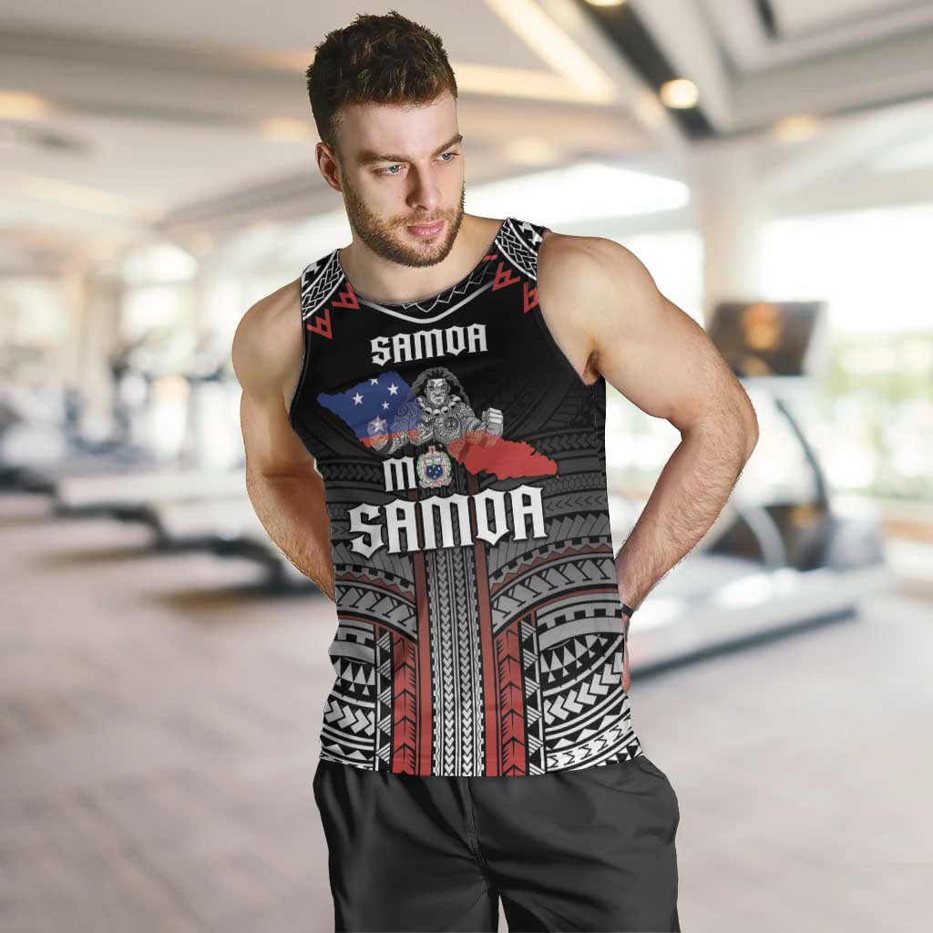 Personalised Samoa Black Saturday Men Tank Top Samoan Warrior Tribal Pattern