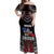 Personalised Samoa Black Saturday Off Shoulder Maxi Dress Samoan Warrior Tribal Pattern