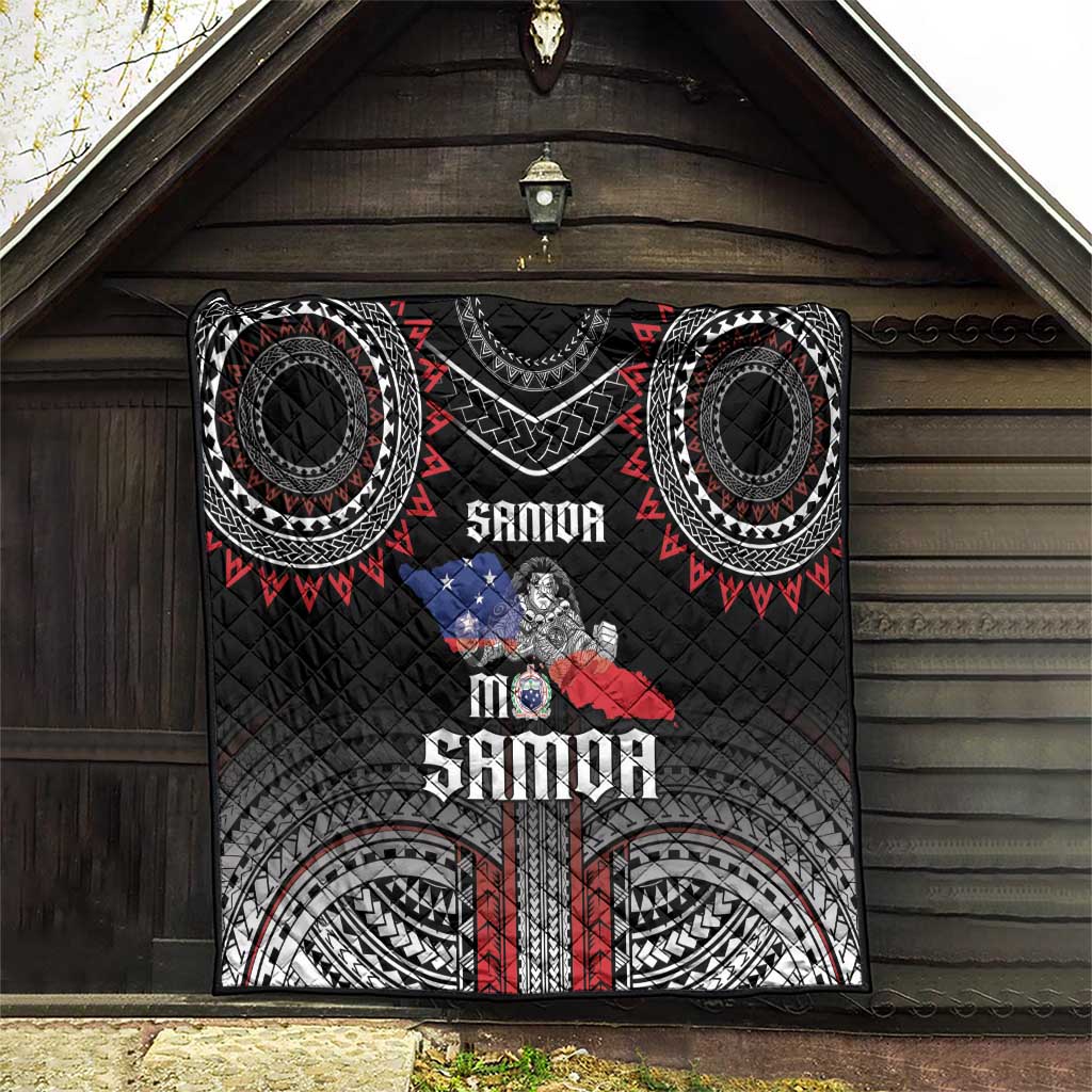 Samoa Black Saturday Quilt Samoan Warrior Tribal Pattern