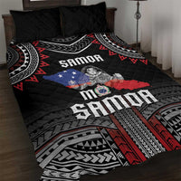 Samoa Black Saturday Quilt Bed Set Samoan Warrior Tribal Pattern