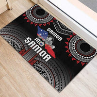 Samoa Black Saturday Rubber Doormat Samoan Warrior Tribal Pattern