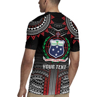 Personalised Samoa Black Saturday Rugby Jersey Samoan Warrior Tribal Pattern