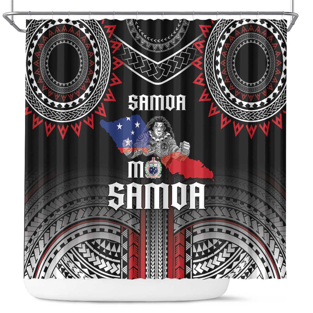 Samoa Black Saturday Shower Curtain Samoan Warrior Tribal Pattern