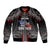 Personalised Samoa Black Saturday Sleeve Zip Bomber Jacket Samoan Warrior Tribal Pattern