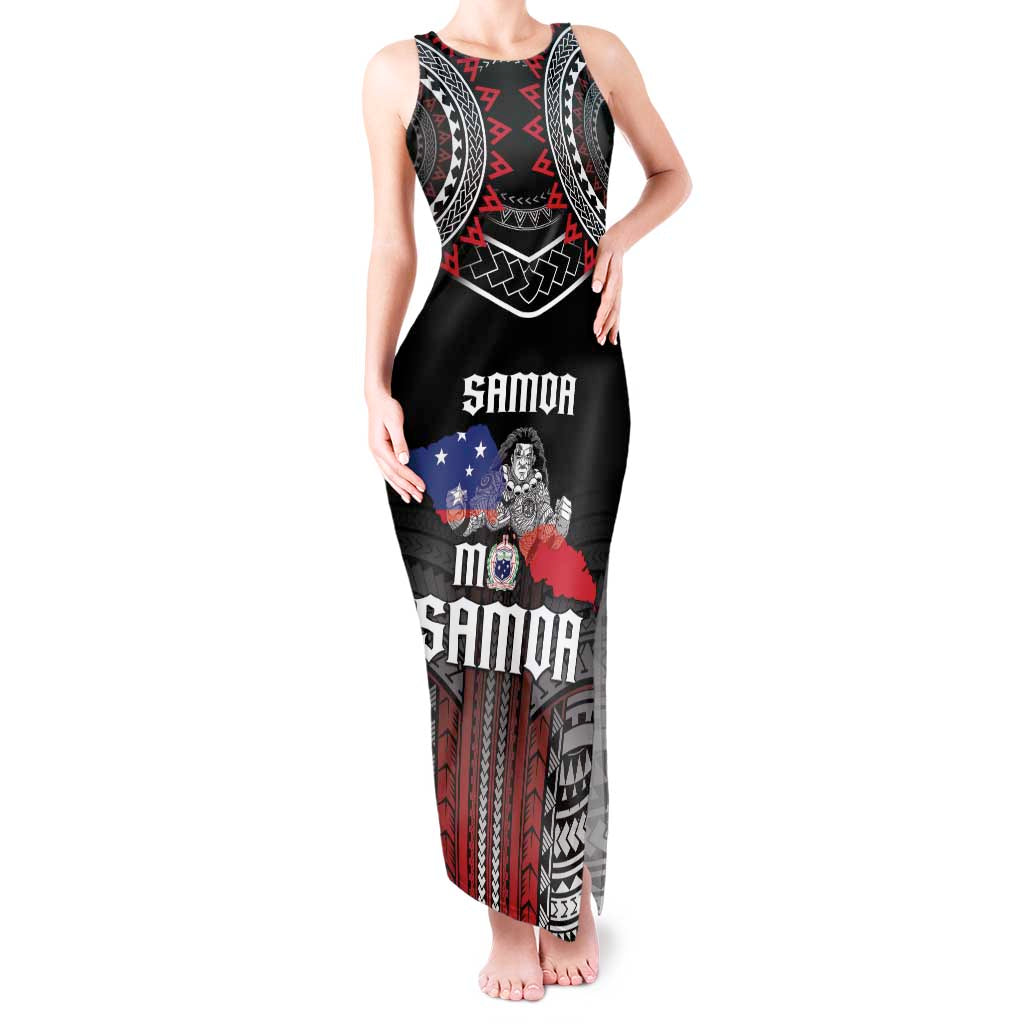 Personalised Samoa Black Saturday Tank Maxi Dress Samoan Warrior Tribal Pattern