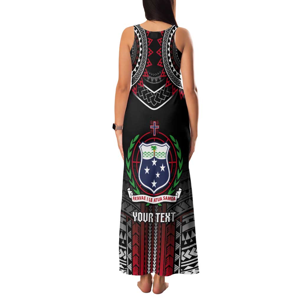 Personalised Samoa Black Saturday Tank Maxi Dress Samoan Warrior Tribal Pattern