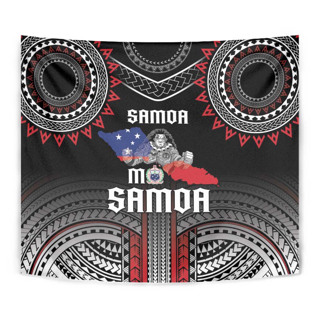 Samoa Black Saturday Tapestry Samoan Warrior Tribal Pattern