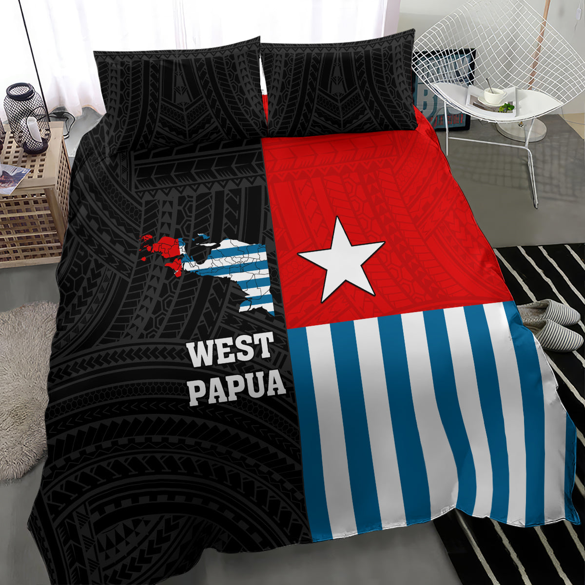 West Papua Bedding Set Polynesian Pattern With Coat Of Arms LT05 - Polynesian Pride