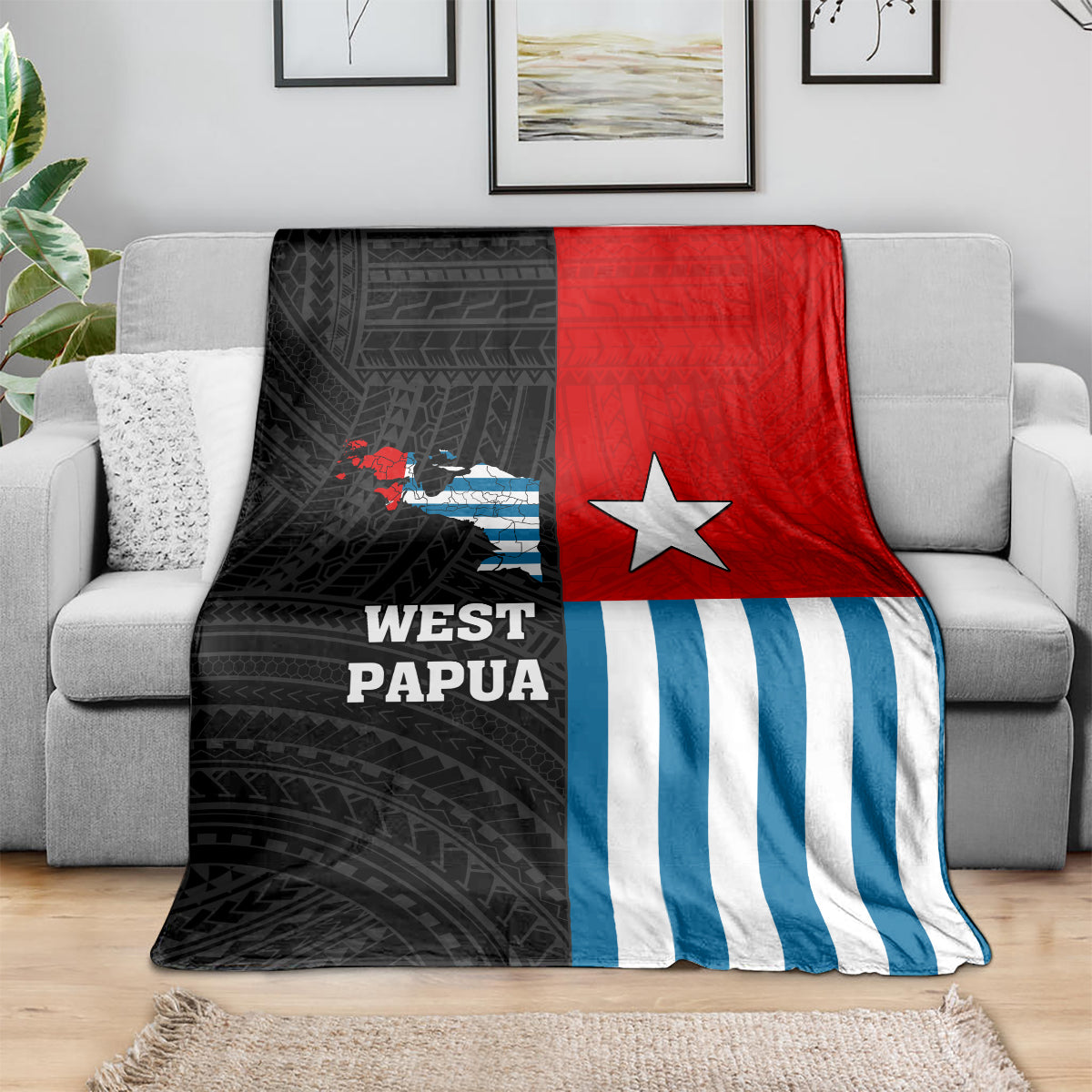 West Papua Blanket Polynesian Pattern With Coat Of Arms LT05 - Polynesian Pride