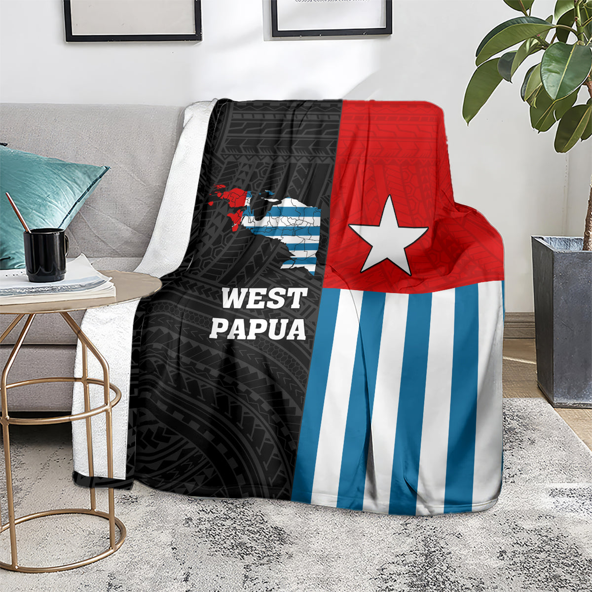 West Papua Blanket Polynesian Pattern With Coat Of Arms LT05 - Polynesian Pride
