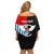 Personalised West Papua Family Matching Off Shoulder Short Dress and Hawaiian Shirt Polynesian Pattern With Coat Of Arms LT05 - Polynesian Pride