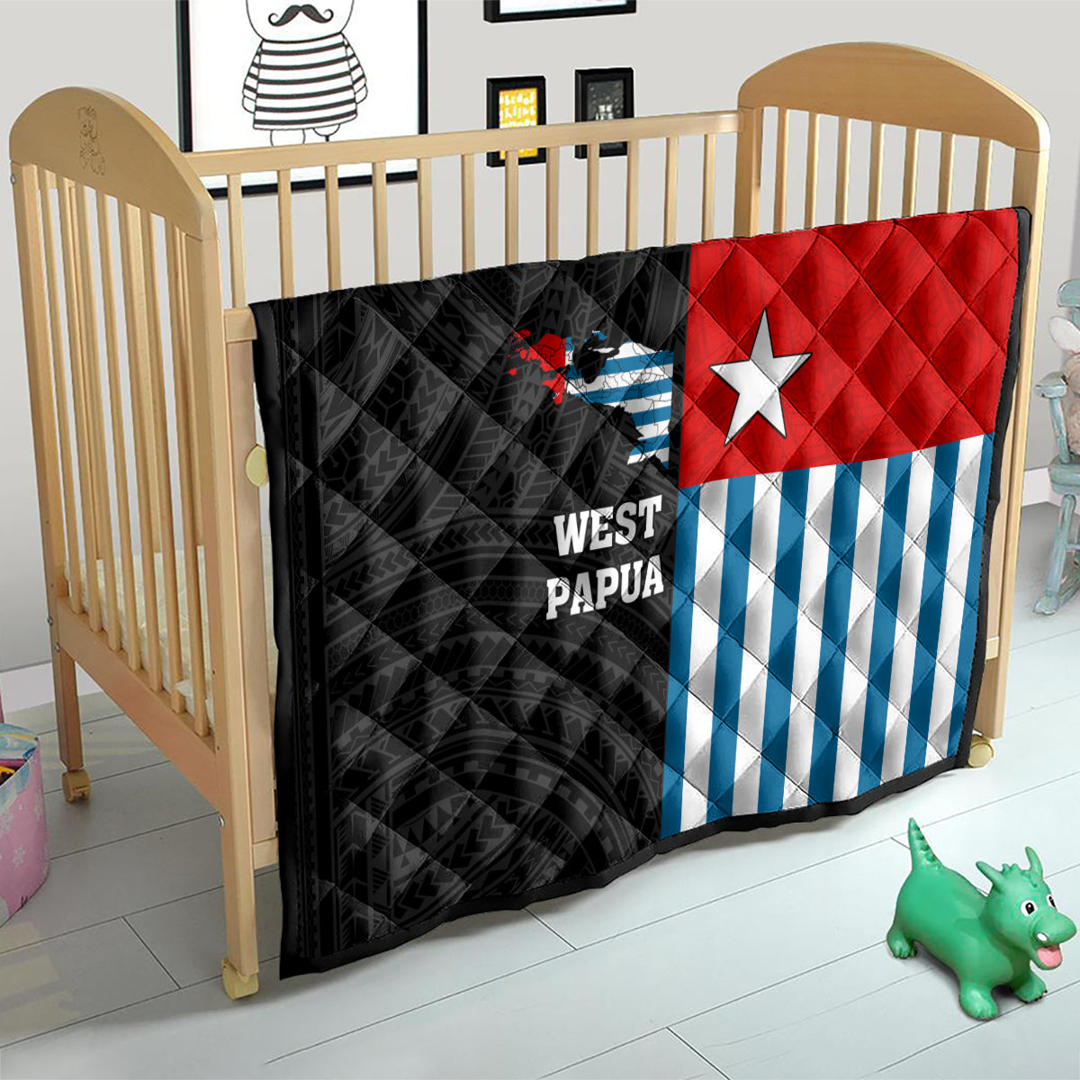 Personalised West Papua Quilt Polynesian Pattern With Coat Of Arms